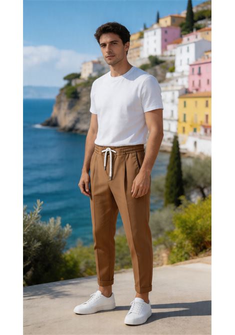 Pantalone PT Torino Superlight beige con coulisse PT TORINO | Pantaloni | CO-TSCNZA0CL10130